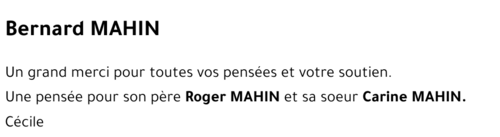 Bernard MAHIN