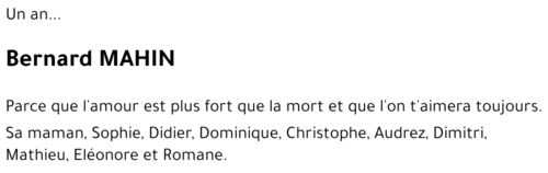 Bernard MAHIN