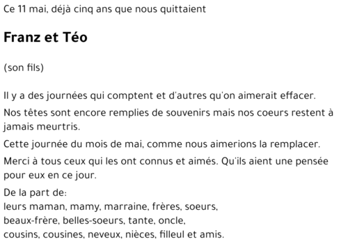 Franz et Téo son fils