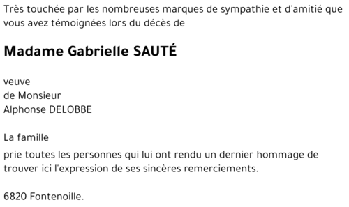 Gabrielle SAUTÉ