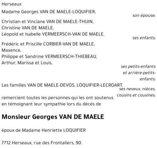 Georges VAN DE MAELE