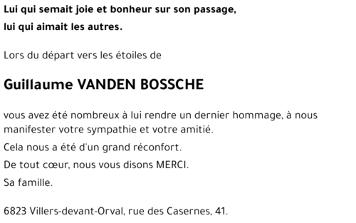 Guillaume VANDEN BOSSCHE
