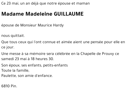 Madeleine GUILLAUME