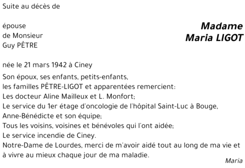 Maria LIGOT