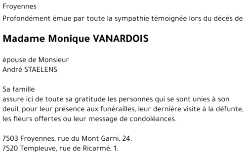 Monique VANARDOIS
