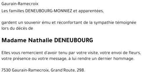 Nathalie DENEUBOURG