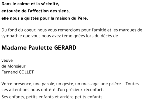 Paulette GERARD