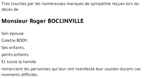 Roger BOCLINVILLE