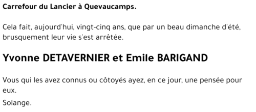DETAVERNIER Yvonne BARIGAND Emile