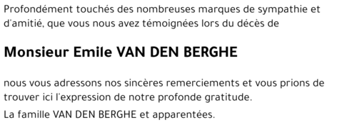 Emile VAN DEN BERGHE