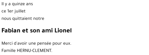 Fabian et son ami Lionel