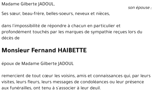 Fernand HAIBETTE