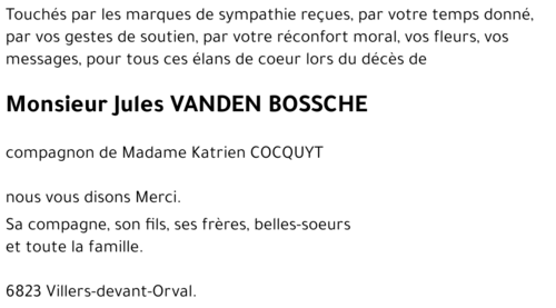 Jules VANDEN BOSSCHE