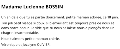 Lucienne BOSSIN