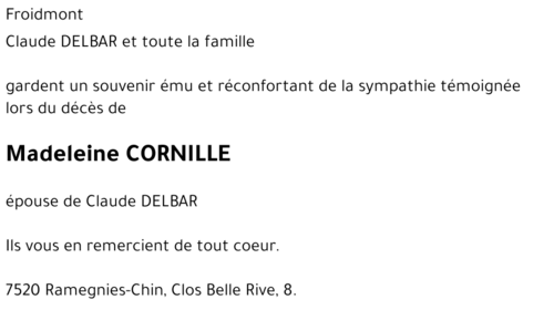 Madeleine CORNILLE