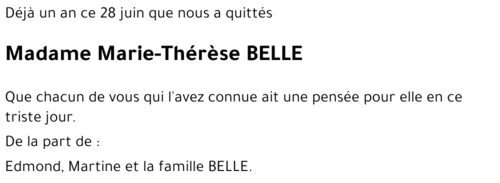 Marie-Thérèse BELLE