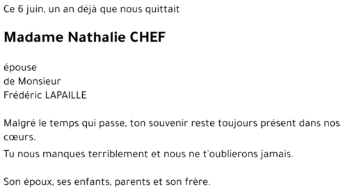 Nathalie CHEF