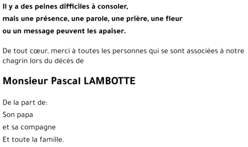 Pascal LAMBOTTE