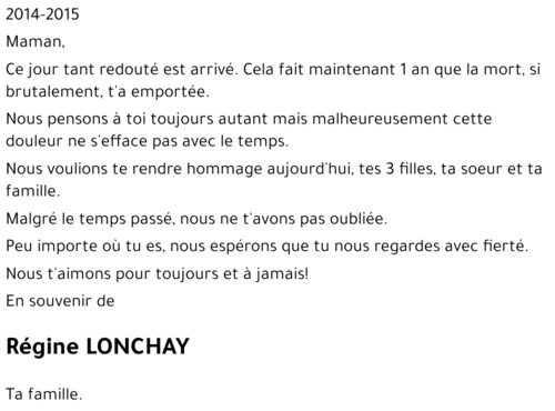 Régine LONCHAY