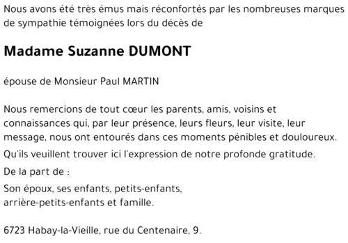 Suzanne DUMONT
