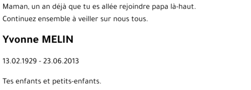 Yvonne MELIN