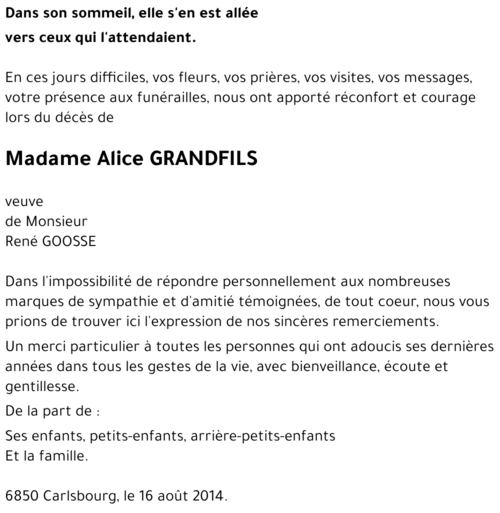 Alice GRANDFILS