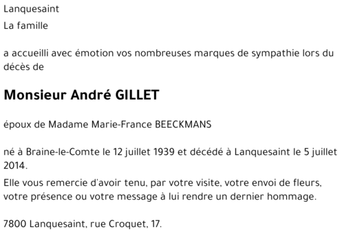 André GILLET