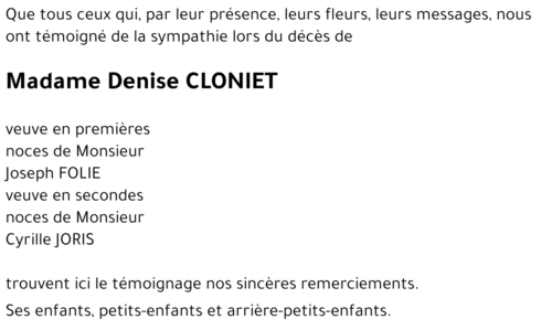 Denise CLONIET
