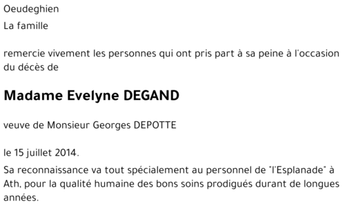 Evelyne DEGAND