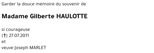 Gilberte HAULOTTE