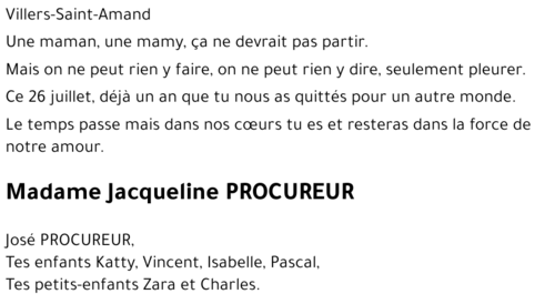 Jacqueline PROCUREUR