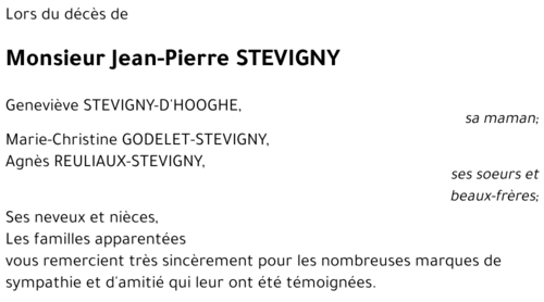 Jean-Pierre STEVIGNY