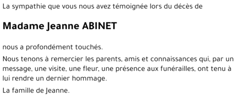 Jeanne ABINET