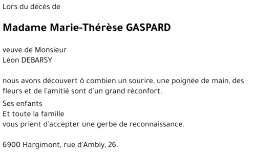 Marie-Thérèse GASPARD