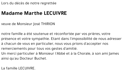 Marthe LECUIVRE