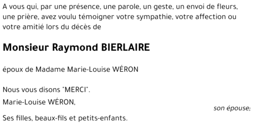 Raymond BIERLAIRE
