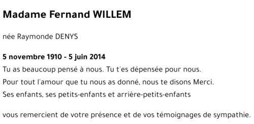 Raymonde DENYS