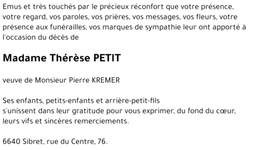 Thérèse PETIT