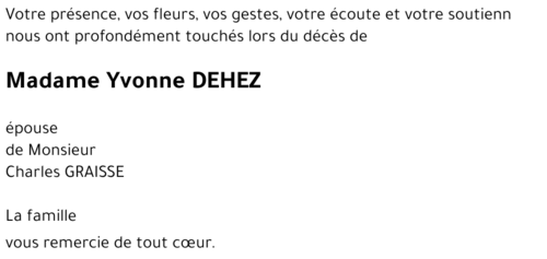 Yvonne DEHEZ