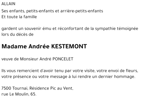 Andrée KESTEMONT