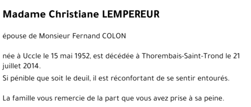 Christiane LEMPEREUR