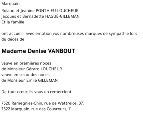 Denise VANBOUT