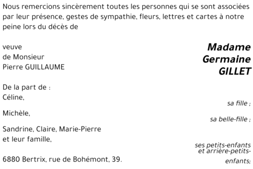 Germaine GILLET