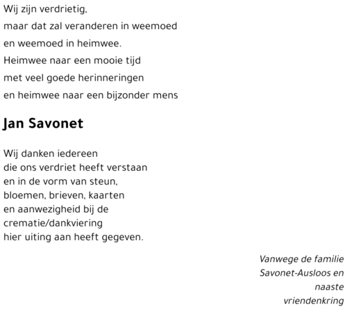 Jan Savonet