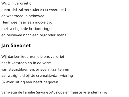 Jan Savonet