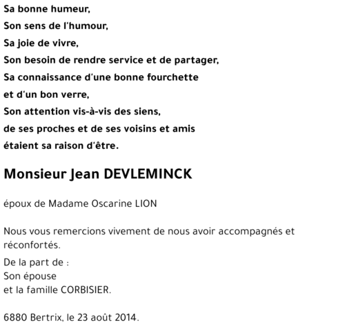 Jean DEVLEMINCK