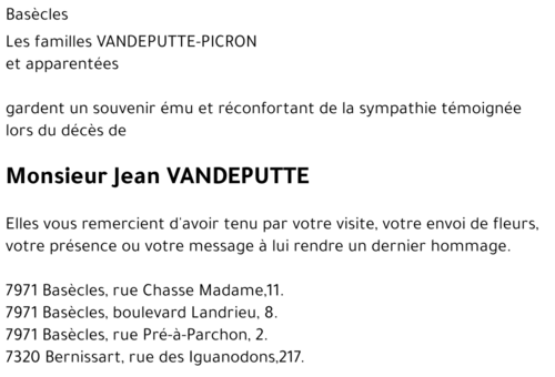 Jean VANDEPUTTE