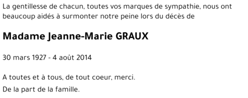 Jeanne-Marie GRAUX
