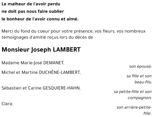 Joseph LAMBERT
