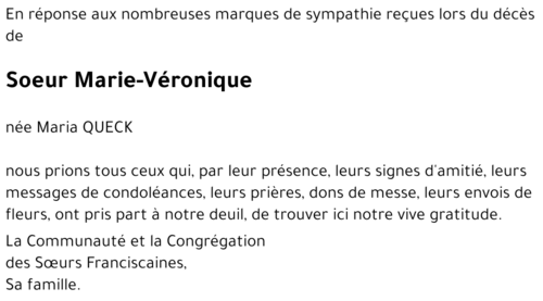 Marie-Véronique QUECK